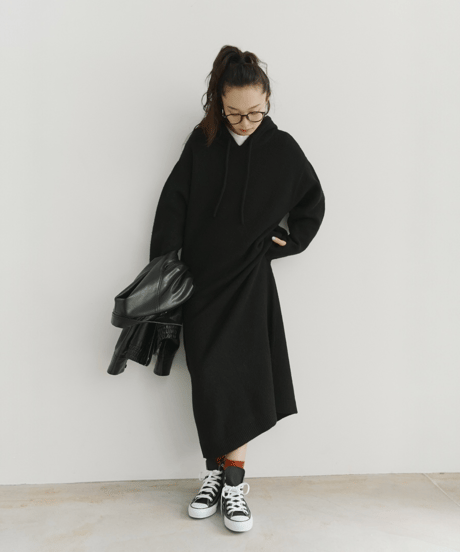 hoodie volume knit OP/2color