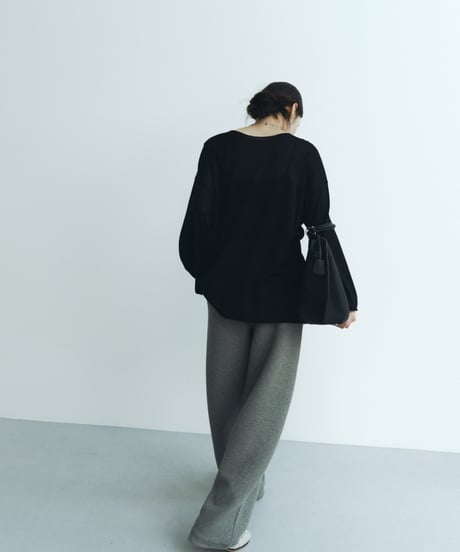 【FINE】sheer drape long sleeve/2color