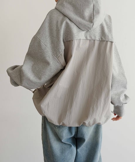 back switching sweat hoodie/2color