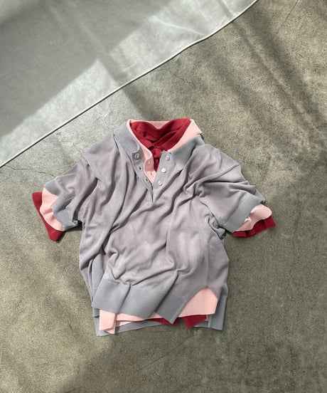 sheer polo knit shirt (short sleeve)