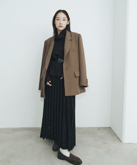【FINE】wool wide rib knit skirt/2color
