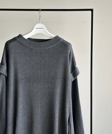 switch sleeve rib knit OP/2color