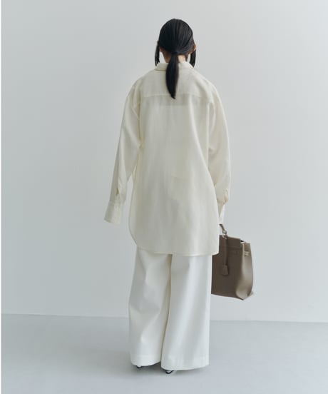 【FINE】wrap side soft linen shirt/2color