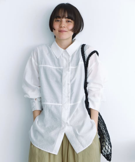 sheer relaxed shirt / 2color