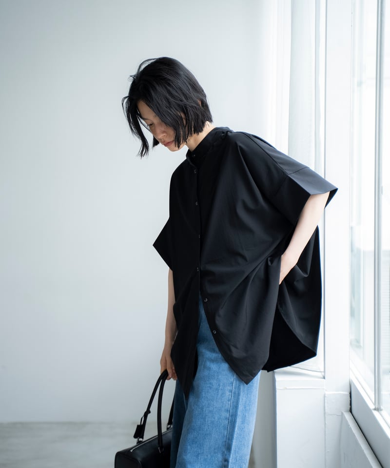 band collar shirt （UV/feeling cold/waterproof）