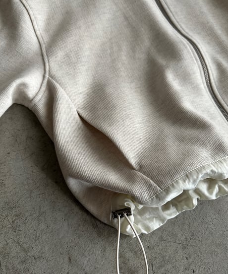 double zip short hoodie/3color