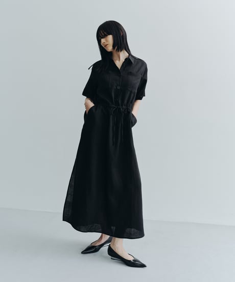 【FINE】tencel linen shirt dress