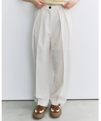 slim curve double pleat slacks / 3color / 2size