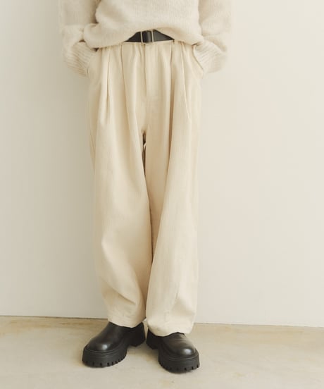 corduroy wide pants/3color