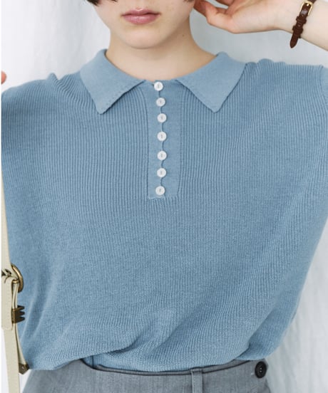half sleeve knit polo / 3color