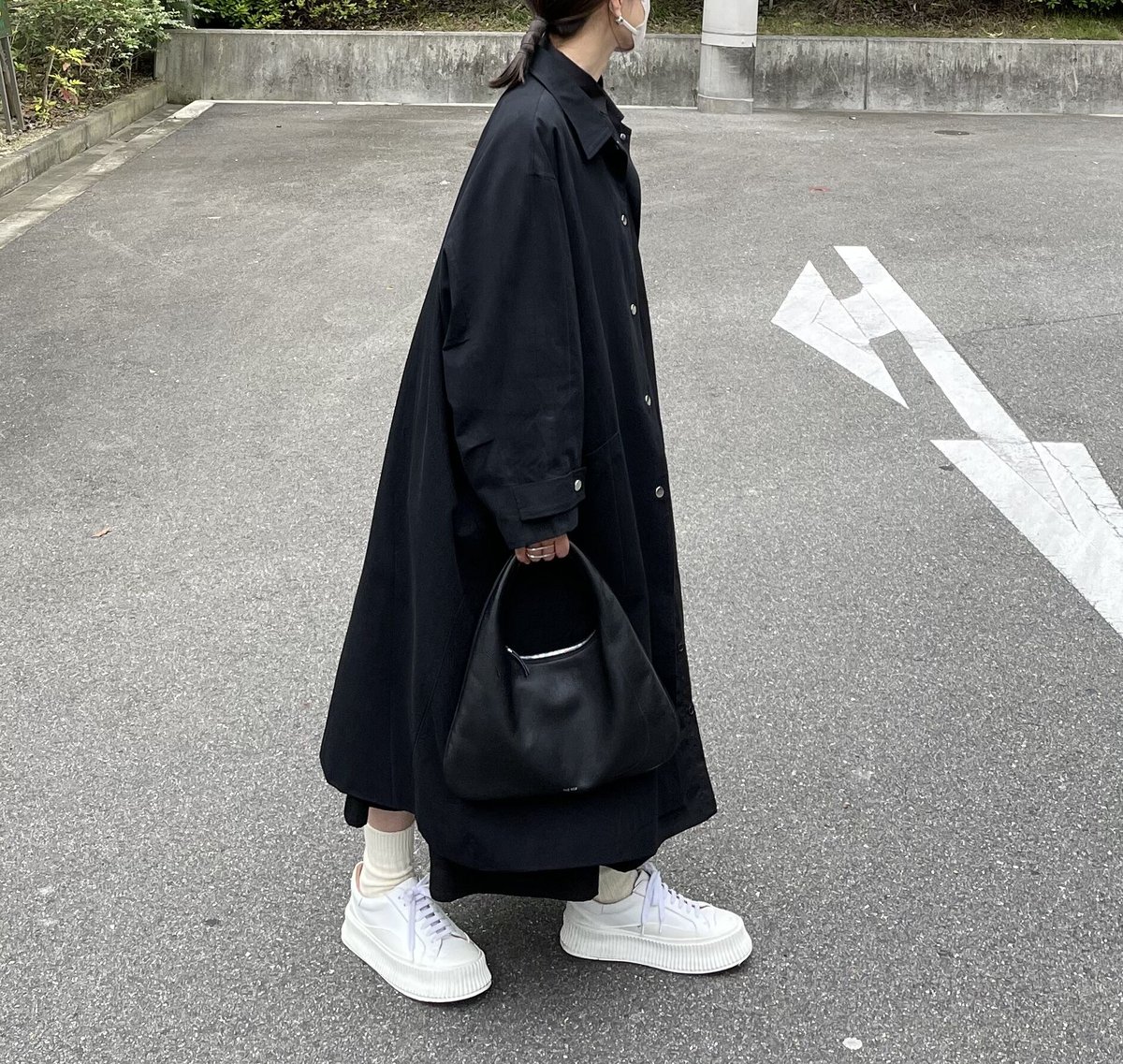 美品　fashiru ステンカラーコート　ミドル fashiru ステンカラーコートミドル