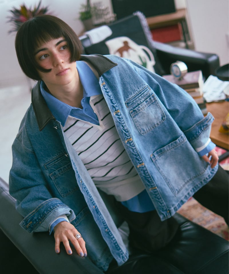 ジャケット・アウター FASHIRU stand collar denim blouson 再入荷調整中］stand collar denim blouson | F A S H I R U