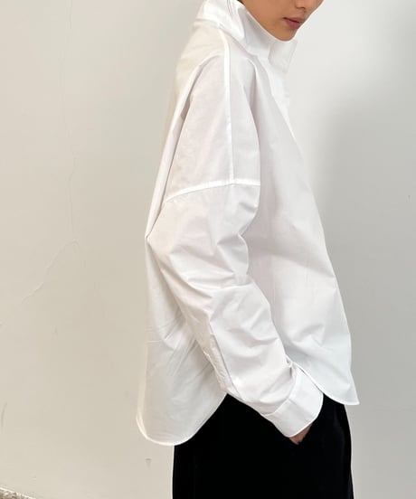 【FINE】stand collar minimal shirt / 2color