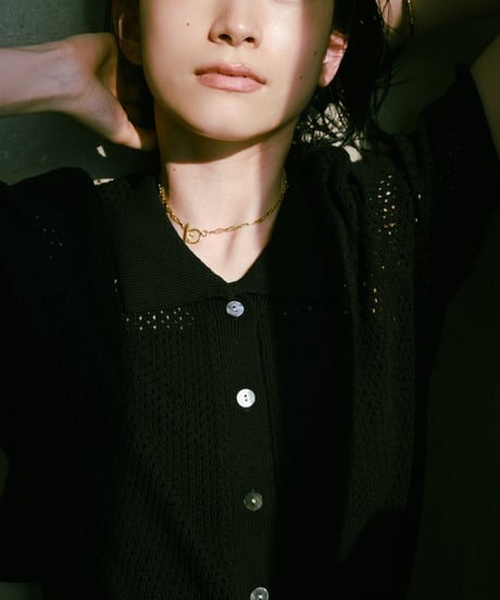 mesh polo knit shirts/2color