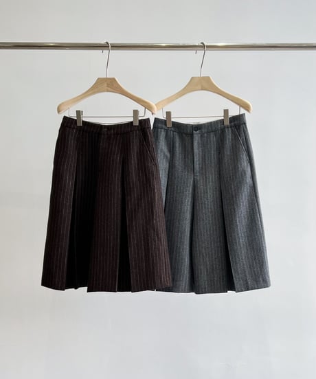 【FINE】pinstripe wide culotte shorts/3size/2color