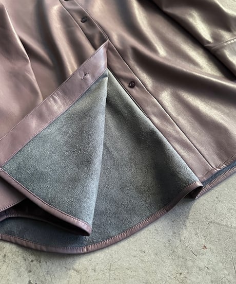 【FINE】fake leather shirts/3color