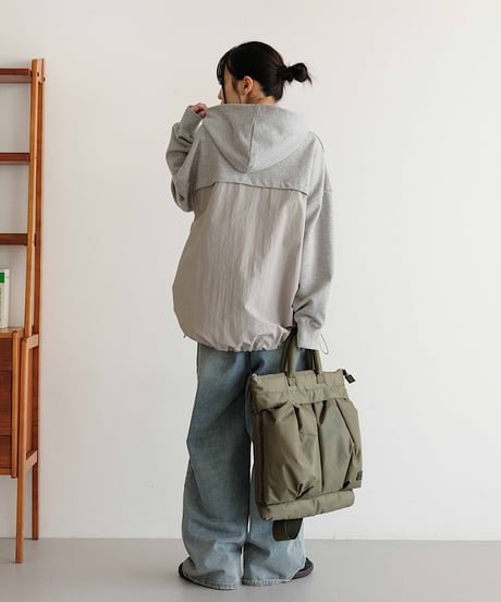 back switching sweat hoodie/2color