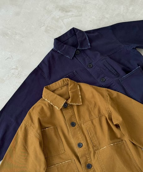 distressed twill jacket / 2color