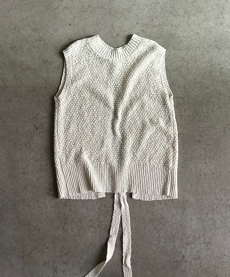 back open knit vest/2color | F A S H I R U back open knit vest/2color | F A S H I R U