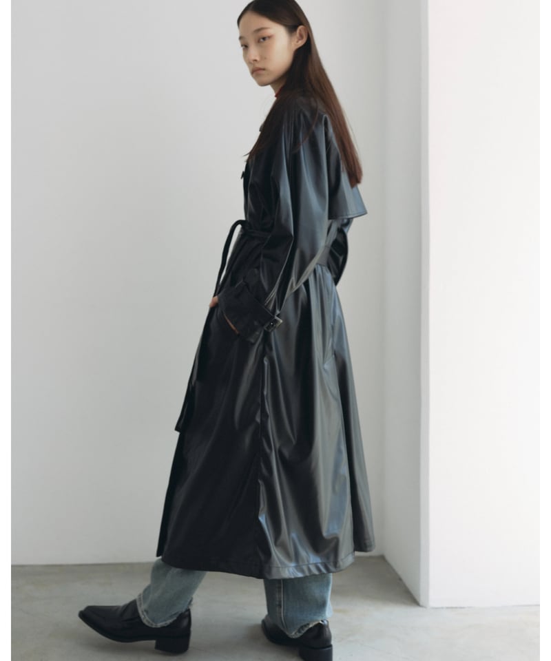 FINE】synthetic leather trench coat＜送料無料＞ | F A