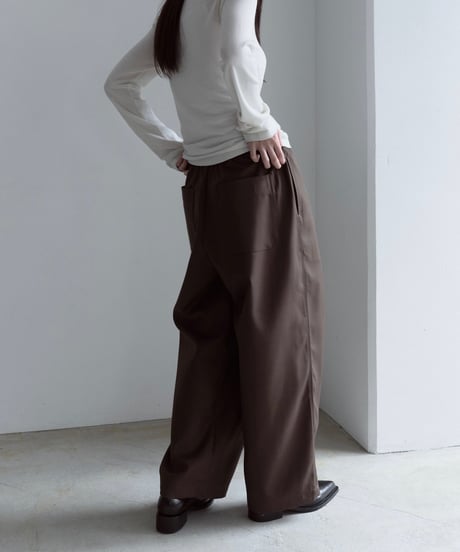 【FINE】wrap tuck wide pants/3size