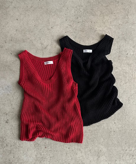 mesh knit tank/2color