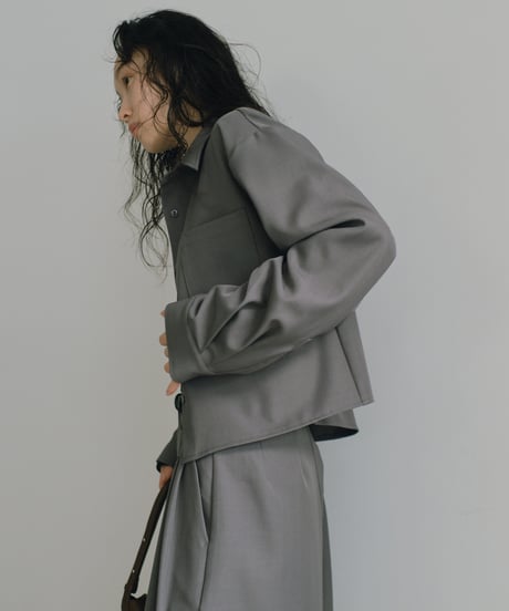 cropped drape shirts（セットアップ対応)/2color