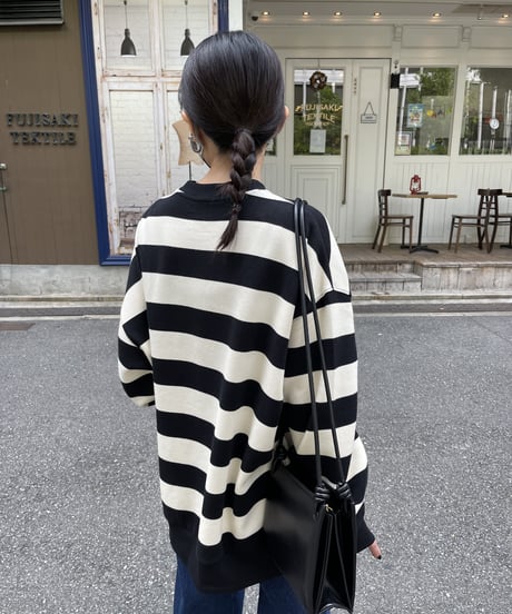wide border pullover/2color