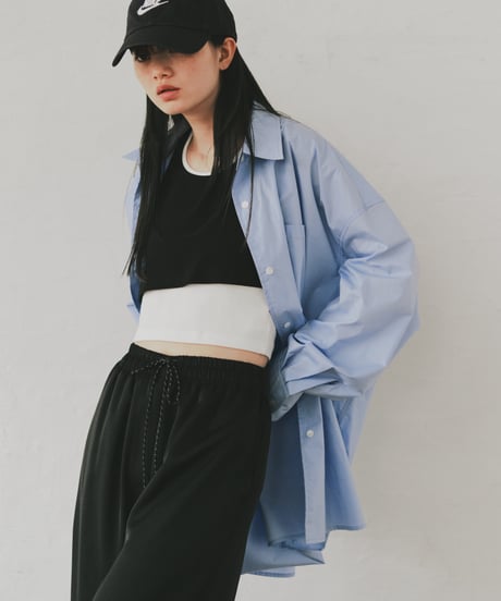 oversized blue shirt