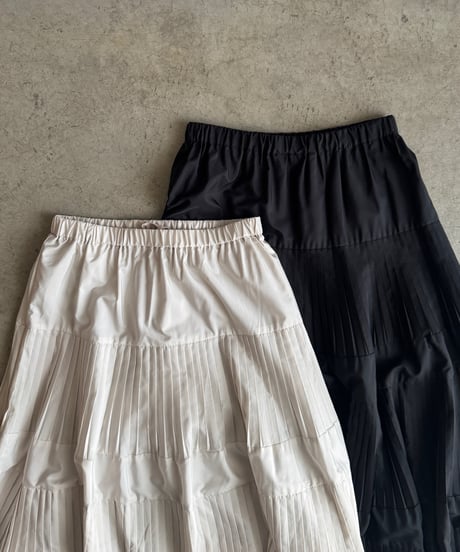 taffeta pleated skirt/2color