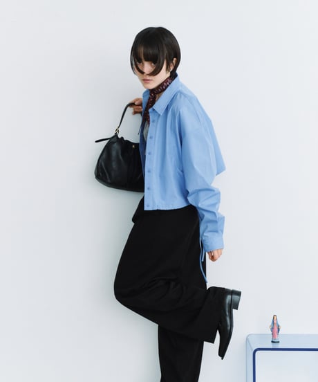 drawstring hem loose shirt / 2color