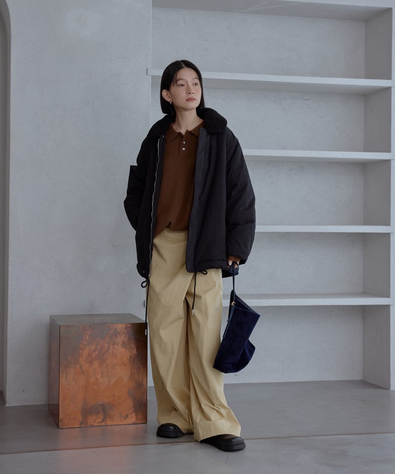 fashiru ボアカラーパッファーJK 新品　BLACK boa collar puffer JK/2color | F A S H I R U