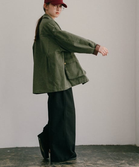 check cuff field jacket/2color