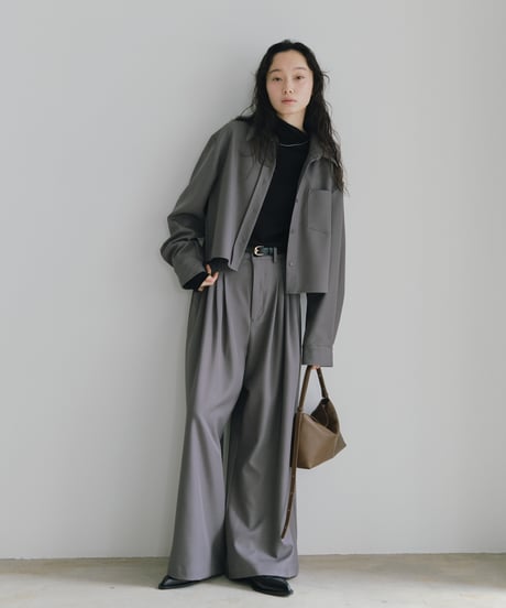 cropped drape shirts（セットアップ対応)/2color