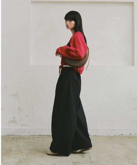 drawstring cropped sweat/3color