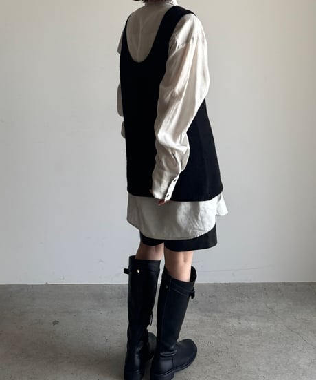 【FINE】wool U neck vest/2color