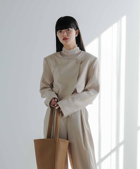 collarless jacket set up/3color/2size