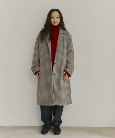 wool mix soutien collar plaid coat