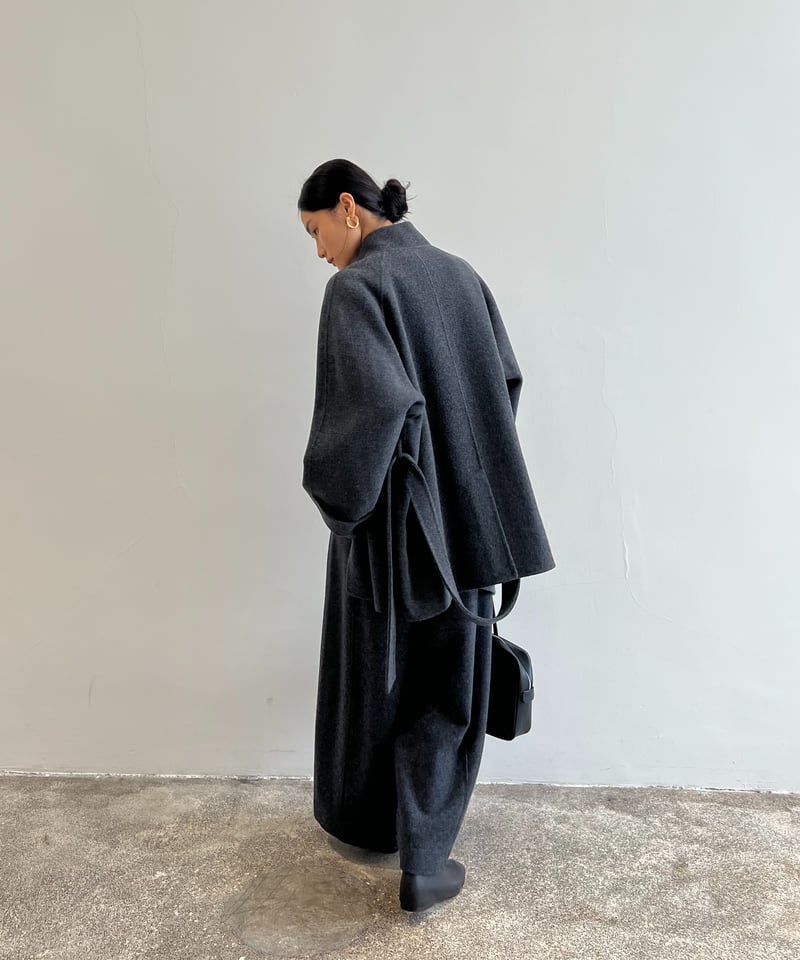 FINE】wool minimal stand collar coat/2color | F