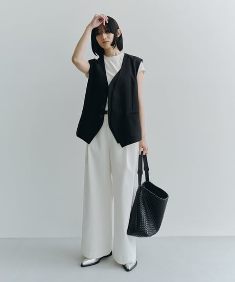 【FINE】tencel front layered vest