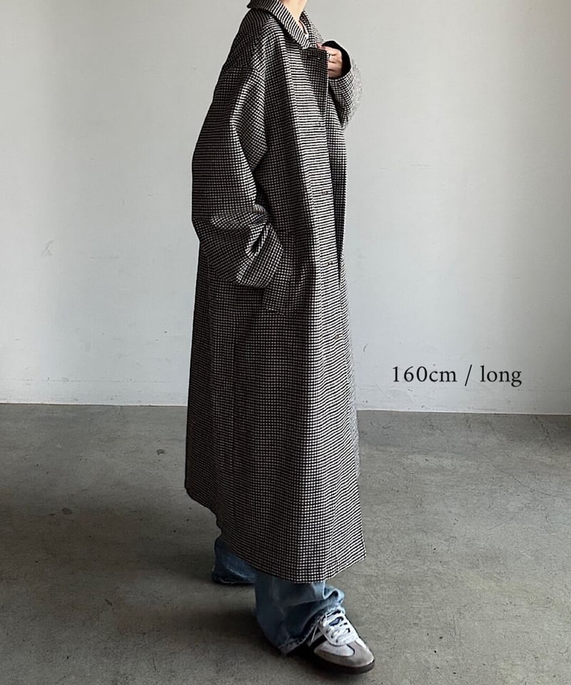 wool mix soutien collar plaid coat/2size | F A 