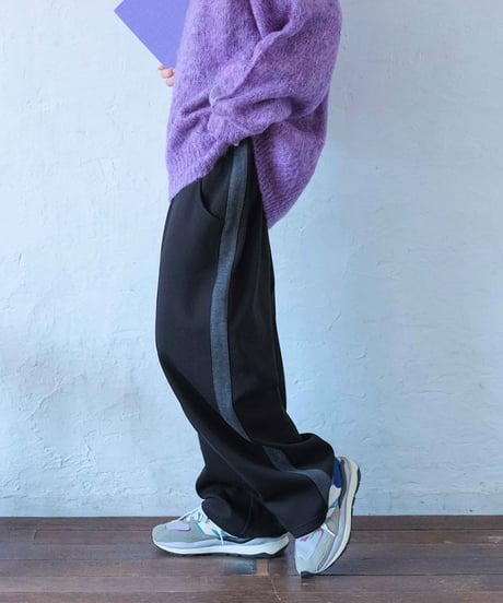 line curve sweat pants/2color