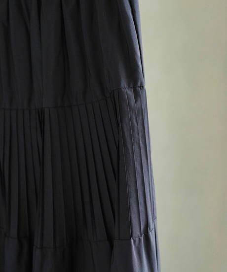 taffeta pleated skirt/2color