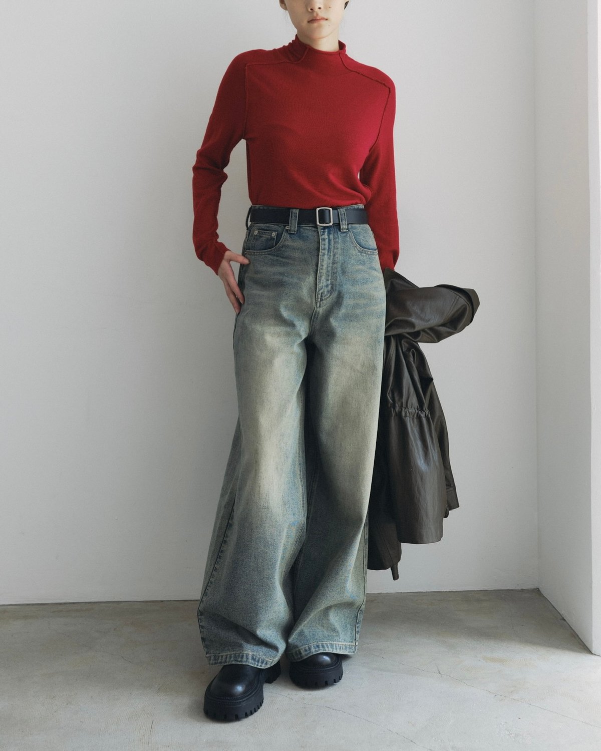 パンツ NORITY wide flare buggy denim soerte ジーンズ Wide buggy vintage like denim pants ” Mud