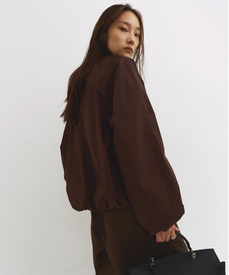 【FINE】gather no-collar blouson/2color