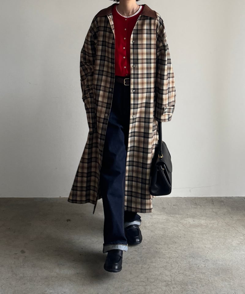 Pre Order】check soutien collar coat | F A S H