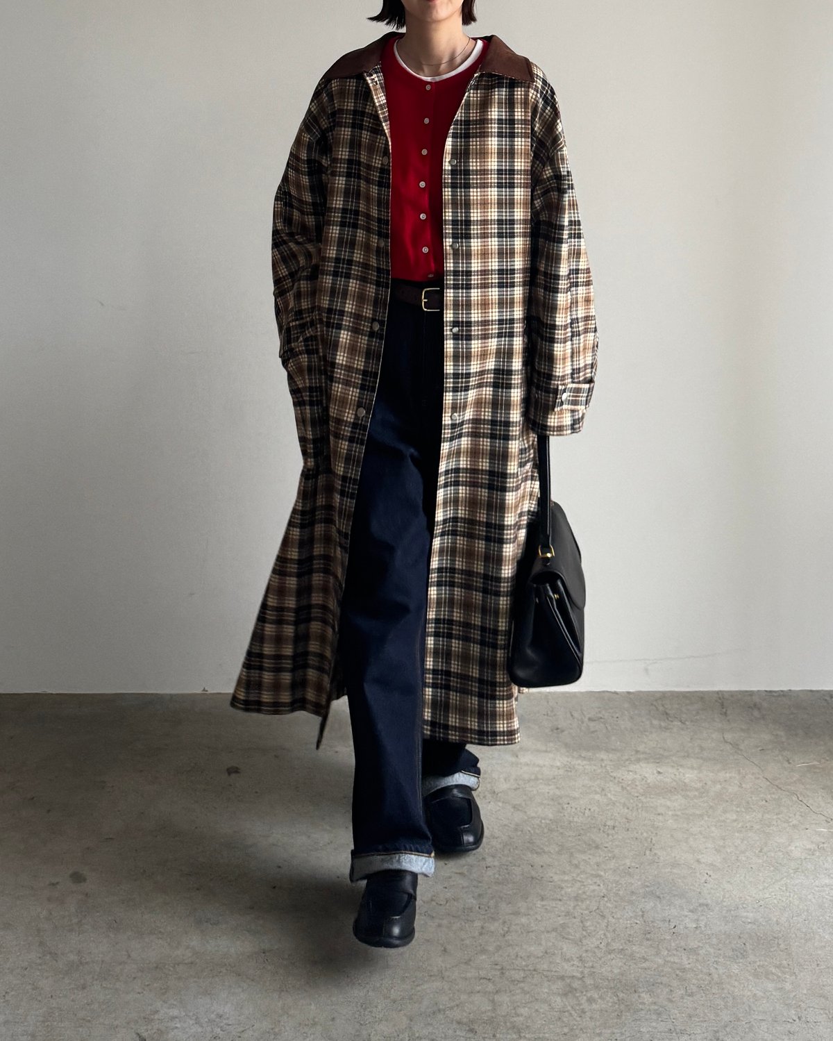 check soutien collar coat | F A S H I R U