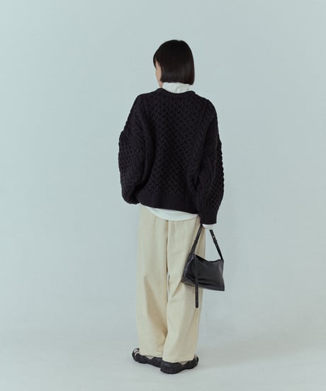 wool blend aran knit/5color