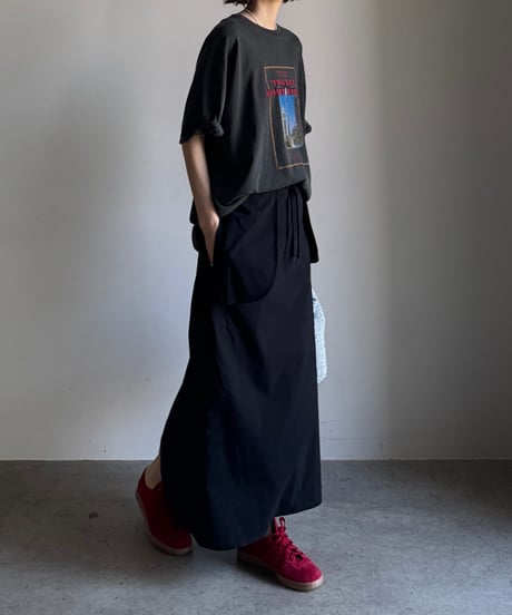 out pocket long skirt/2color