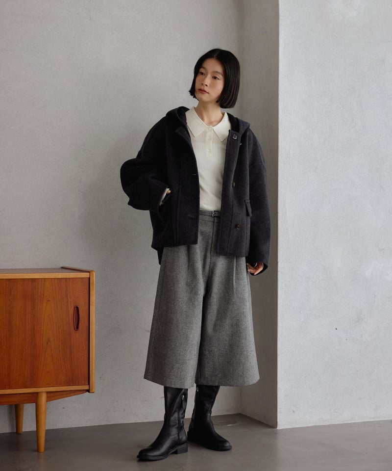 【本日限定価格】FASHIRU hoodie wool short coat hoodie wool short coat | F A S H I R U